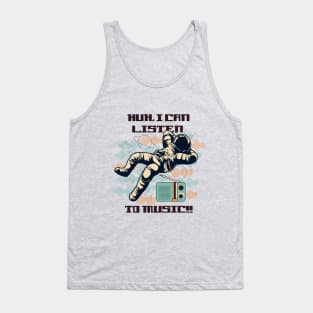 Astronaut listening to music, funny vintage design Tank Top